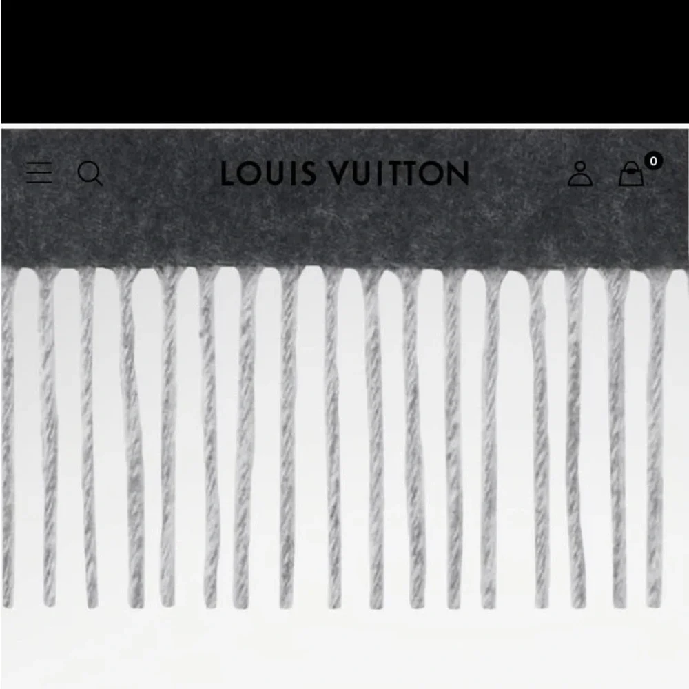 Louis Vuitton Black and Gray Cashmere Scarf - Picture 9 of 10